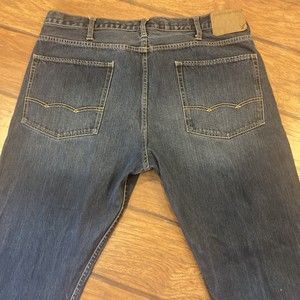 American Eagle Jeans Mens 38x32 Blue Denim Pants Relaxed Wide Leg Casual p5